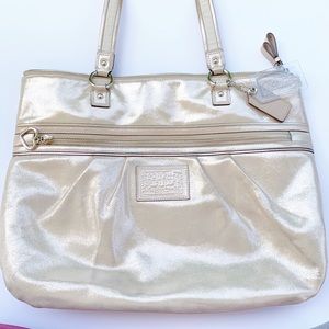 Authentic Gold Coach Poppy Tote
